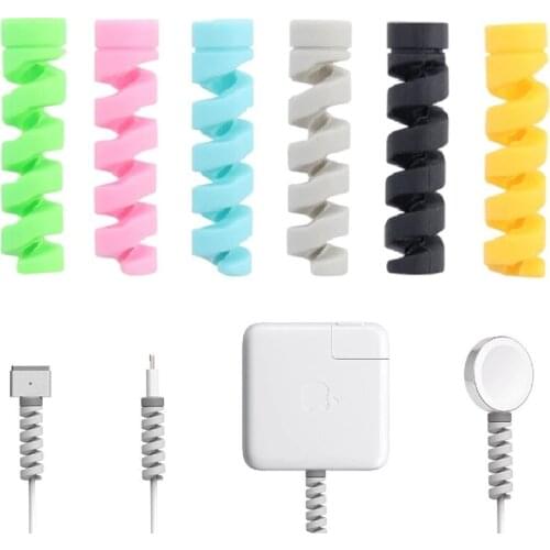 Spiral Cable Protector Data Line Cord Protector Protective Case Cable Winder Cover For iPhone USB Charger Cable free shipping