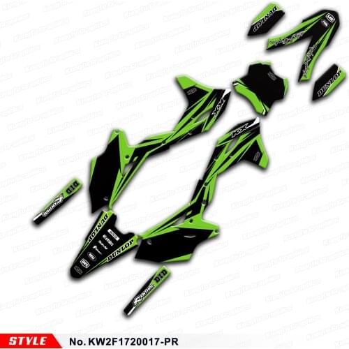 Aftermarket Stickers Graphics Racing Decals Motocross Self Adhesives for KXF 250 2017 2018 2019 2020, Style No.KW2F1720017-PR