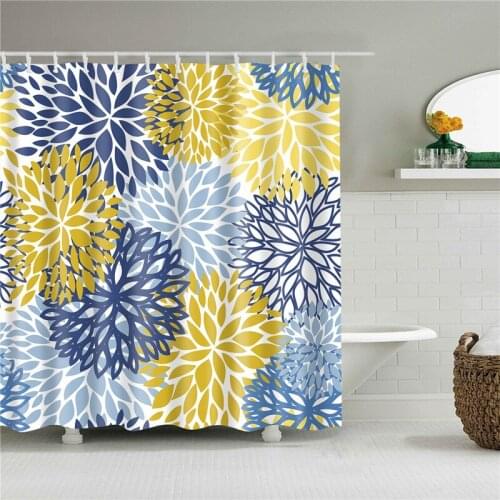 Bathroom Curtain Printed Flowers Pattern Shower Curtain Waterproof Curtain Polyester Fabric Bath For Bthroom Home Decoration