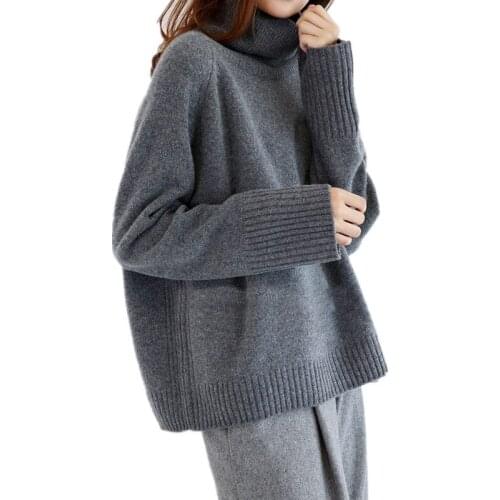 2020 Double thickening loose turtleneck cashmere sweater female sweater cashmere pullover sweater
