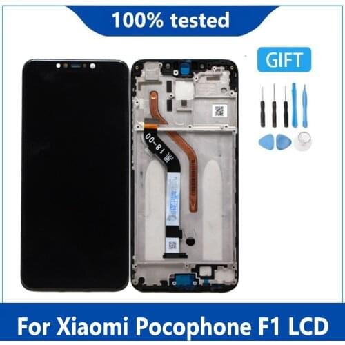 Original 6.18" AAA Quality For Xiaomi Pocophone F1 LCD Display Screen For POCO F1 LCD Screen 2246*1080 Resolution With Frame