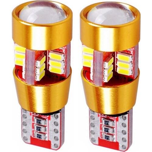 10PCS T10 W5W 27 SMD LED Car Interior Reading Light Parking Lamp 168 2825 27SMD LED CANBUS Auto Wedge Tail Side Bulb White DC12V