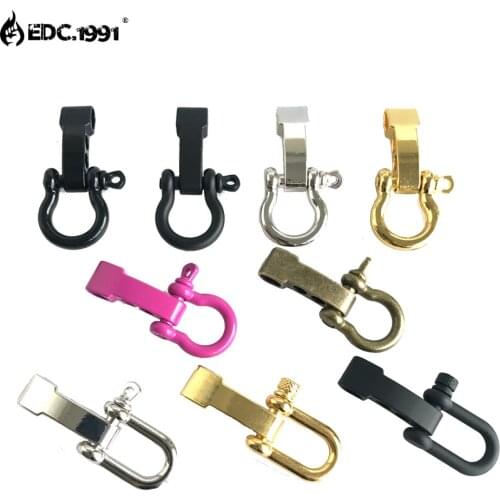 10 PCS O U Shape Zinc Alloy Adjustable Anchor Shackle Emergency Rope Survival Paracord Bracelet Buckle for EDC Outdoor Camping