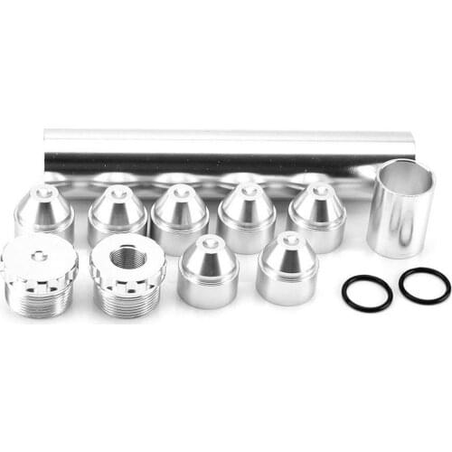 11pcs Set 6in Aluminum 5/8''-24 Fuel Oil Filter Car Fuel Filter for NAPA 4003 WIX 24003 only car use Silver