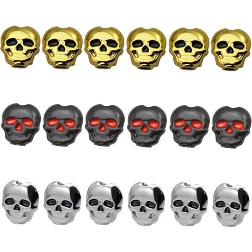 6 Pieces Skull Shape Ebony Buttons with Screws and Washers Classical Guitar Tuning Peg Key Set Tuner Button