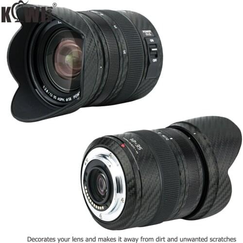 Anti-Slide Lens Hood Skin Firm for Panasonic Lumix G X Vario 12-35mm f/2.8 II ASPH. POWER O.I.S. Lens 3M Sticker Matrix Black