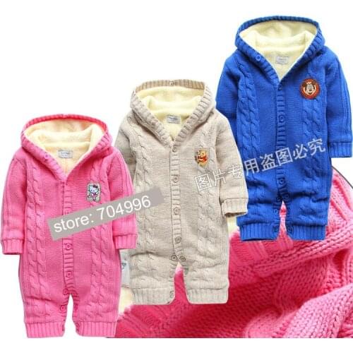 Free Shipping- baby / infant thick romper with fleece, baby winter romper, size NB to 10M(MOQ: 1pc)