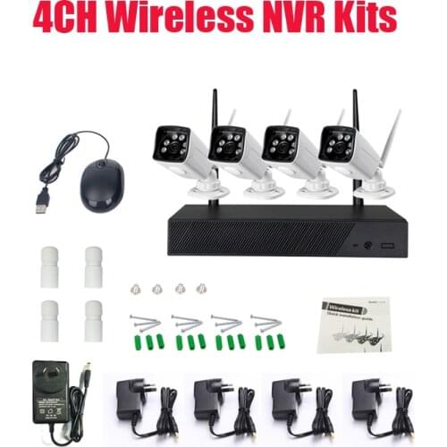 New Plug and Play Wireless NVR Kit P2P 720P HD Outdoor IR Night Vision Security IP Camera WIFI CCTV System