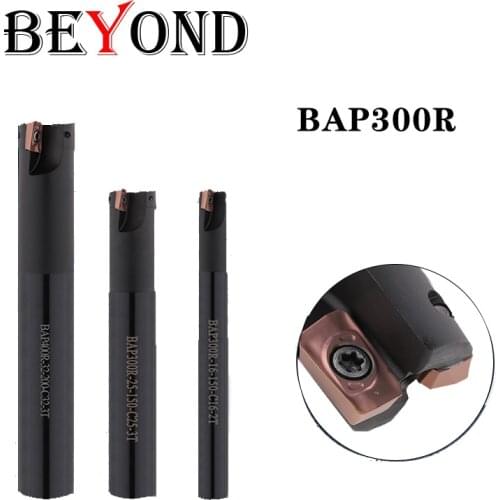 BEYOND BAP300 BAP300R C12 C16 10/12/16mm 1T 2T Indexable End Mill Bar Tool Holder Black Right Angle Milling Cutter APMT Insert