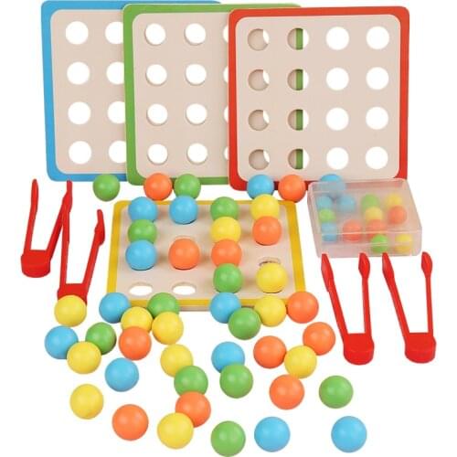 Wooden Clip Beads Game Montessori Toys Parent-Child Interaction Multiplayer Battle Fine Motor Training Kids Educational Toys New