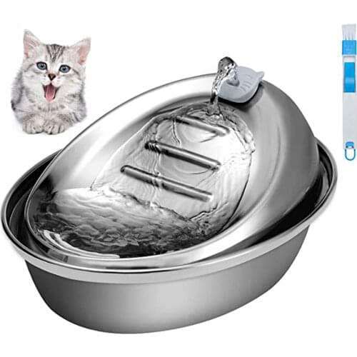 Cat Water Fountain Stainless Steel Pet Fountain 2L Automatic Cat Dog Water Dispenser Drinking Bowl USB Electric Pet Drinker
