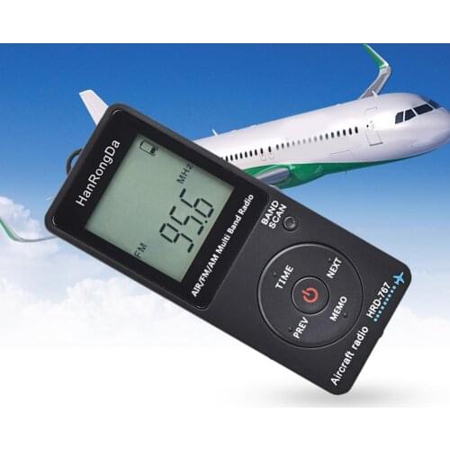 HRD-767 Digital Radio Mini LCD Display with Earphone FM/AM/AIR Portable Automatic Shutdown Aviation Band Receiving Radio