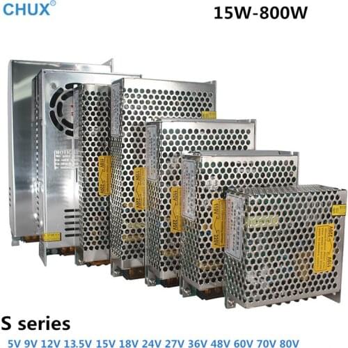 CHUX Switching Power Supply 5V 7.5V 9V 12V 13.5V 15V 18V 24V 27V 36V 48V 50V 60V 70V 80V 15W 35W 50W 100W 350W 800W LED PSU