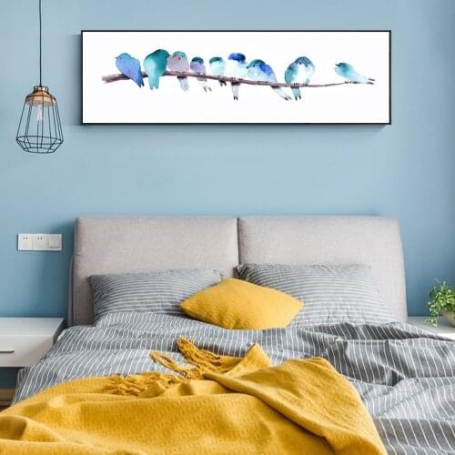 Watercolor Birds Canvas Paintings For Kids Room Wall Decor Animals Canvas Prints Modern Pop Art Canvas Picutres For Bed Room