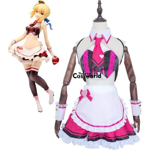 FGO Fate Grand Order Saber Tohsaka Rin Matou Sakura Mash Kyrielight Valentines day Maid Apron Dress Uniform Cosplay Costumes