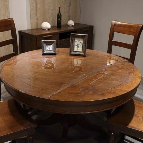 Round table Soft glass Transparent table cloth waterproof oil-proof Round hotel PVC tablecloth plastic Coffee table mat placemat