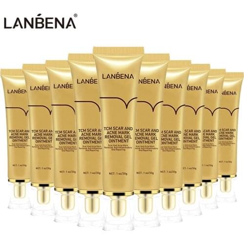 LANBENA Scar Gel Original TCM Scar Removal Cream Pimple Stretch Marks Keloid Remover Skin Repair Face Spots Treatment Care 10Pcs