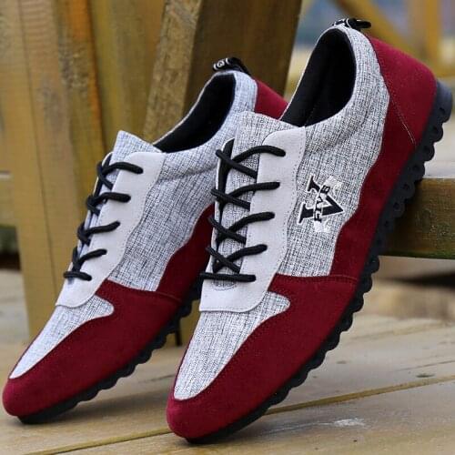 Peas Shoes Mens 2021 Spring Autumn Trend Mens Shoes Non-Slip Canvas Shoes Mens Loafers Fashion Breathable Casual Sports Shoes