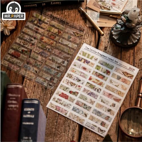 8 Designs 2 Pcs/bag Cartoon Style Small Snippet Tag Set Series Creative Hand Account DIY Decoration Collage Material Stickers