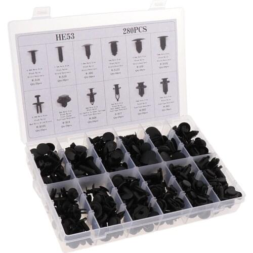280 Pack Nylon Bumper Push Fasteners Rivet Clips Expansion Screws Replacement Kit,Bumper Fastener Rivet Clips