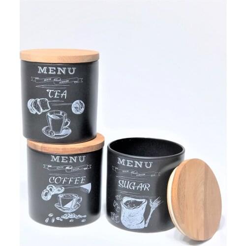 Spice Team 12 cm 3 Piece Black Chalk Decor