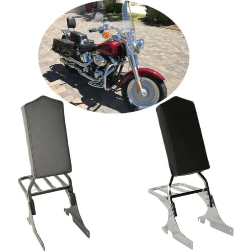 Motorcycle Sissy Bar Backrest W/ Luggage Rack For Harley Softail Heritage Springer FLSTS