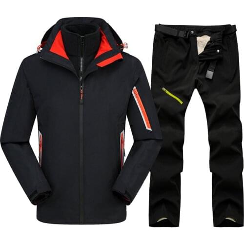 2021 New Men Ski Jacket Pants Set Winter Warm Windproof Waterproof Skiing Snowboarding Jacket Outdoor Sports Snow Ski Suit Men