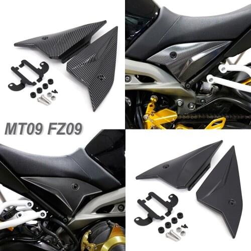 Carbon Fiber and Black Side Panels Cover Fairing Cowling Plate Covers NEW Motorcycle For Yamaha MT09 MT 09 FZ09 FZ 09 2014-2020