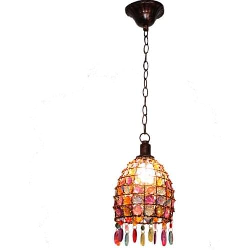 Nepal Dining Room Pendant Light Bar Counter Colorful Beads Pendant Lamp Nordic Restaurant Balcony Hanging Lighting Fixtures