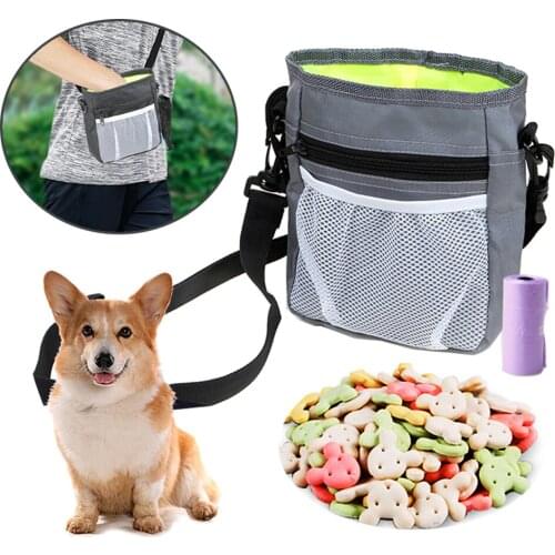 Outdoor Portable Pet Training Package Oxford Cloth Foldable Dog Food Bag Puppy Snack Reward Waist Bag