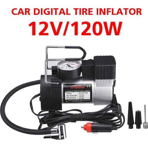 New 12V 80PSI Portable Car Electric Inflator Pump Air Compressor Electric Tire Tyre Inflator Pump for Motorcycle Bicycle Ball
