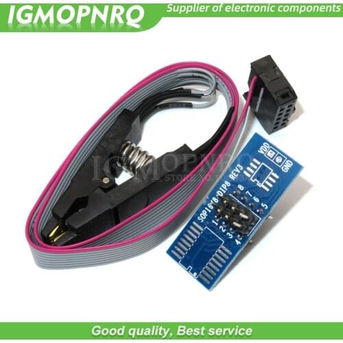 SOIC8 SOP8 DIP8 Format Flash Chip IC Test Clips Socket Adpter BIOS 24 25 93 USB Programmer Programable TL866CS TL866A EZP2010