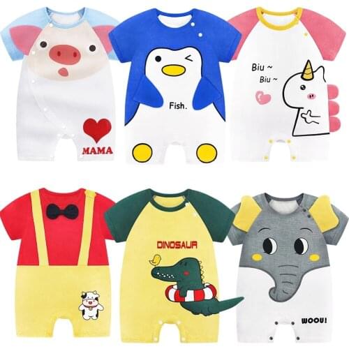 Prowow Cartoon Animal Baby Costume Summer Newborm Sleepwear For Babies Penguin Jumpsuits For Childrens Overalls Infant Clothes