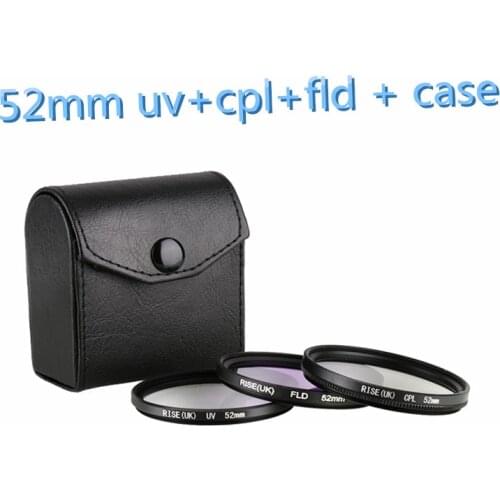 RISE(UK) Camera Filter 52mm Kit UV FLD CPL Camera Filter for Canon Nikon Sony Pentax All camera &Cleaning Cloth