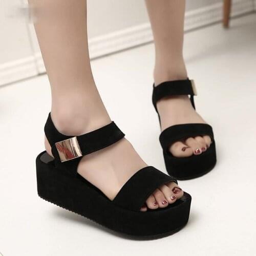 Sandals women Summer shoes Woman wedges platform sandals Fashion fish mouth Rome sandals white black women shoes