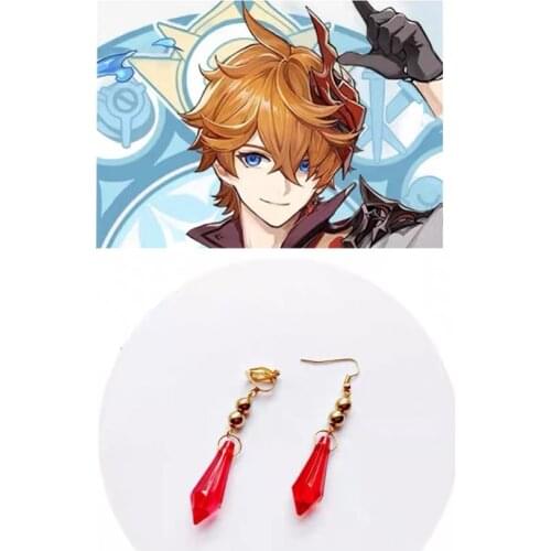 Genshin Impact Tartaglia Earrings Cosplay Genshin Childe Earring Fashion Jewelry