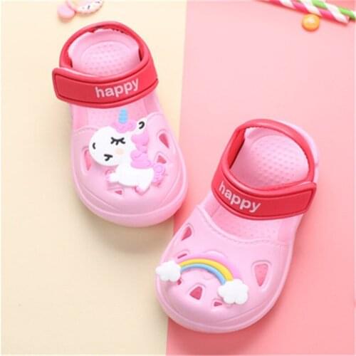 Baby Girl Cartoon Unicorn Slippers Toddler Beach Garden Shoe Kids Boy Cave Shoes for Children Summer Indoor Cute Sandals