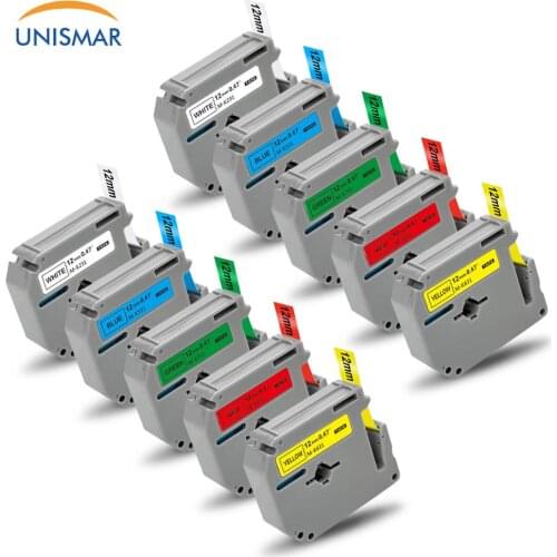 Unismar MK 221 10PCS for Brother MK Labeling Tapes MK221 MK421 MK521 MK621 MK721 Printer Ribbon PT-70 PT-80 PT-85 Label Maker
