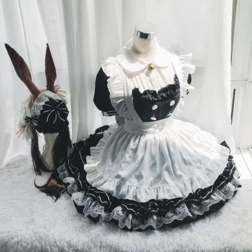 STOCK Game Arknights Amiya Cosplay Costume Expatriate Work Lovely Maid Suit Custom-Made 2021 New