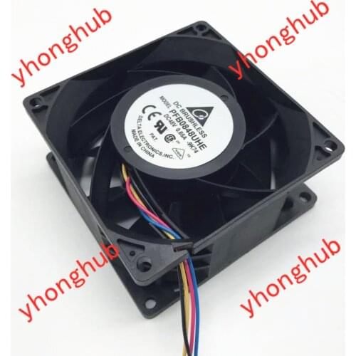 Detla Electronics PFB0848UHE 9K74 DC 48V 0.65A 80x80x38mm Server Cooling Fan