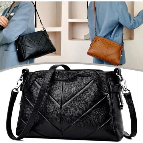 Womens Leather Shoulder Bag First Layer Cowhide Retro Commuter Bag Messenger Bag Handbags Women Bags Purse Lipstick Bag