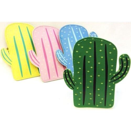 M234 Cactus Design Women Purses 4 Colors For You To Choose From Ordinary PU Leather Coin Purses Card Bag