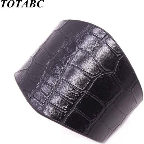 Crack Leather Bracelets For Women Fashion Jewelry Bangle Female Femme Design Geometric Big Statement Jewelry Gifts