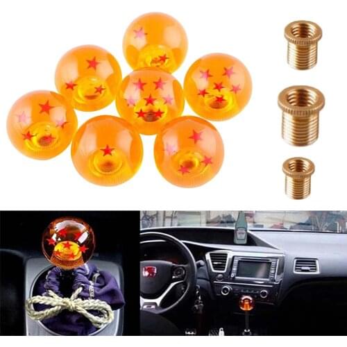 1-7 Star Ball Car Manual Stick Shift Knob with 3 Adapters Vehicle Interior Decor