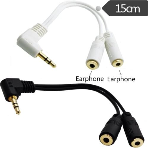 1pc 3.5mm Headphone 1 Point 2 Line Headphone Extension Cable One Point Two Couple Audio Cable 3.5 Revolution Two 3.5 Female