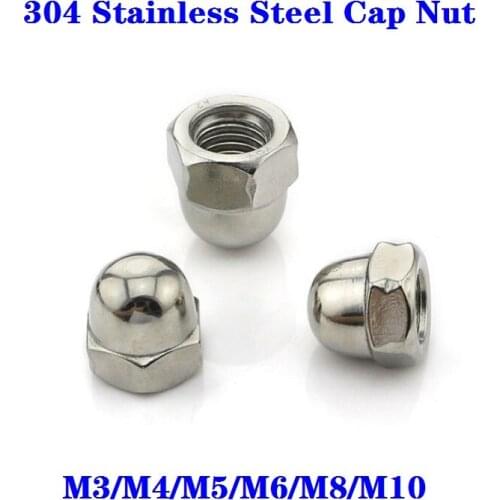 2-10pcs/lot DIN1587 M3 M4 M5 M6 M8 M10 M12 304 Stainless Steel Cap Nuts