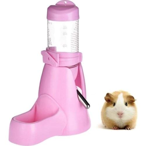 3 in 1 Hamster Hanging Water Bottle Pet Auto Dispenser with Base for Rat Gerbil Guinea Pig Ferret Rabbit