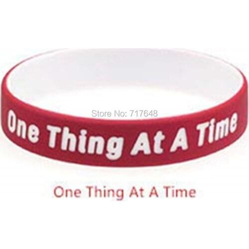 300pcs Life Sentences One Thing At A Time wristband silicone bracelets free shipping by FEDEX A