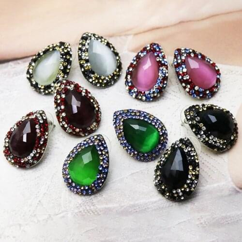 5 Pairs Stone earrings Crystal stone earrings fashion jewelry for women Stud earrings for women jewelry earrings 9762