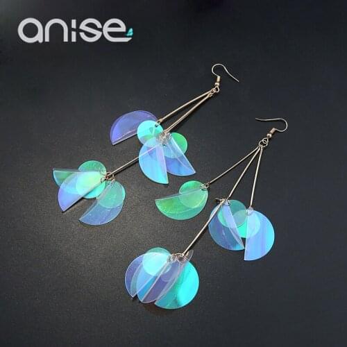 Anise Sexy Multicolour Sequins Tassel Drop Earrings Bohemia Long Earring For Woman Jewelry Personality Party Banquet Gifts
